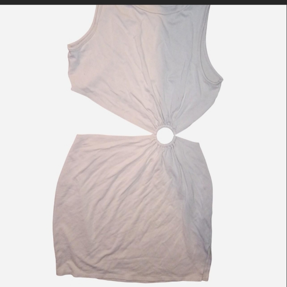 Lulus Beige Cutout Mini Dress